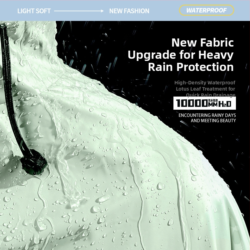 Pengchang PVC дебел дъждобран с крак за един водач – пълна защита на тялото, висока яка за защита на лицето