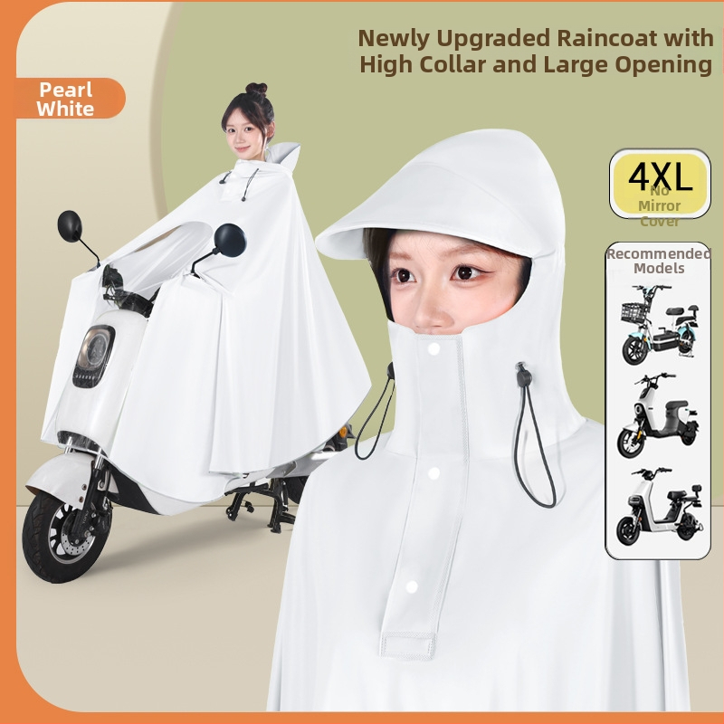 Pengchang PVC дебел дъждобран с крак за един водач – пълна защита на тялото, висока яка за защита на лицето