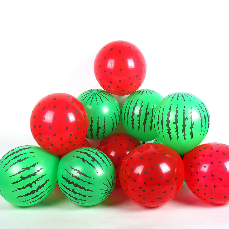 Latex dekorativna balon, okrugli oblik, Watermelon Strawberry otisak, crtani i geometrijski uzorak; pogodan za rođendane, kampiranje, Kineski Dan zaljubljenih, Dan djece