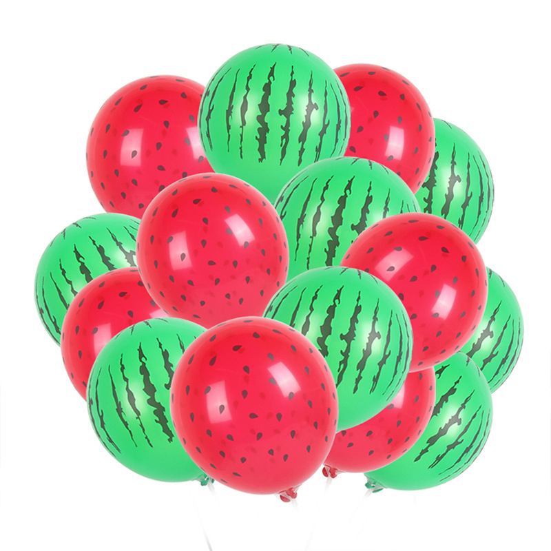 Latex dekorativna balon, okrugli oblik, Watermelon Strawberry otisak, crtani i geometrijski uzorak; pogodan za rođendane, kampiranje, Kineski Dan zaljubljenih, Dan djece