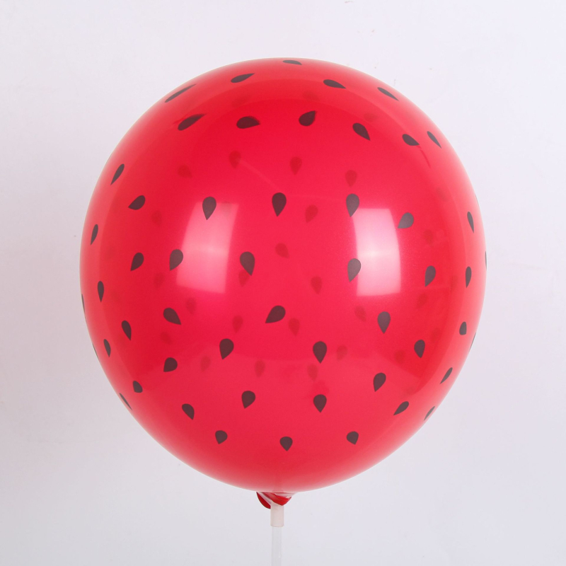 Latex dekorativna balon, okrugli oblik, Watermelon Strawberry otisak, crtani i geometrijski uzorak; pogodan za rođendane, kampiranje, Kineski Dan zaljubljenih, Dan djece