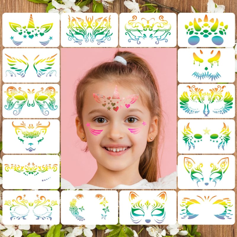Šablona za crtanje lica od PET-a s prorezanim dizajnom za DIY šminku – Purple Butterfly
