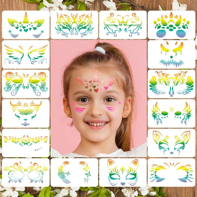 Šablona za crtanje lica od PET-a s prorezanim dizajnom za DIY šminku – Purple Butterfly