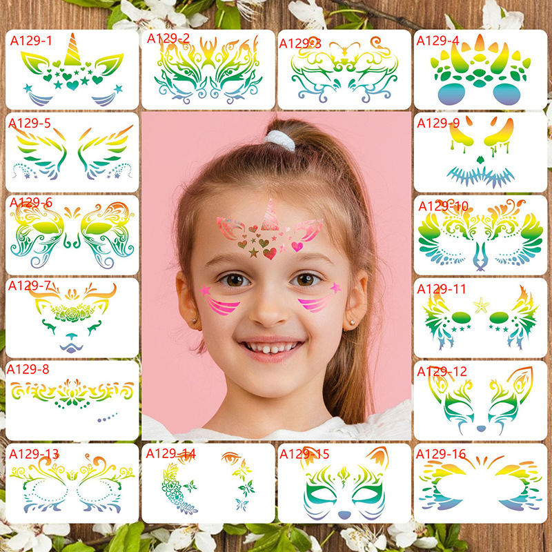 Šablona za crtanje lica od PET-a s prorezanim dizajnom za DIY šminku – Purple Butterfly