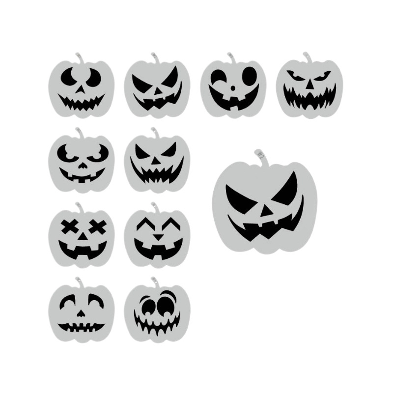 Πρότυπο ζωγραφικής προσώπου με κολοκύθα για το Halloween — πλαστικό στένσιλ με κενό σχέδιο, δυνατότητα παραμετροποίησης, Goshan painting