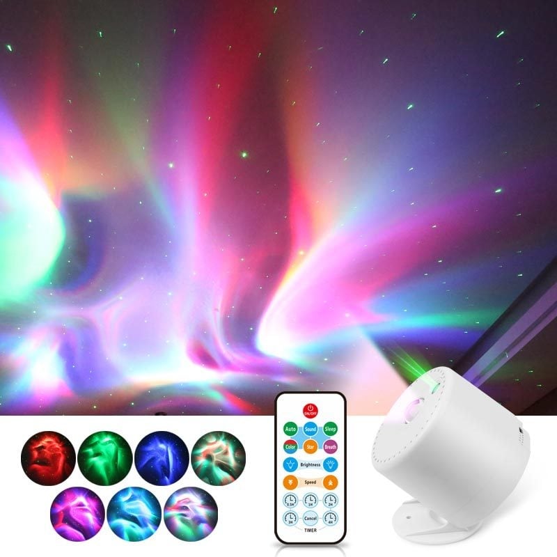 Rotirajući projektor polarne svjetlosti i zvjezdanog neba, USB laserom i atmosferskim svjetlom, s vremenskim isključivanjem