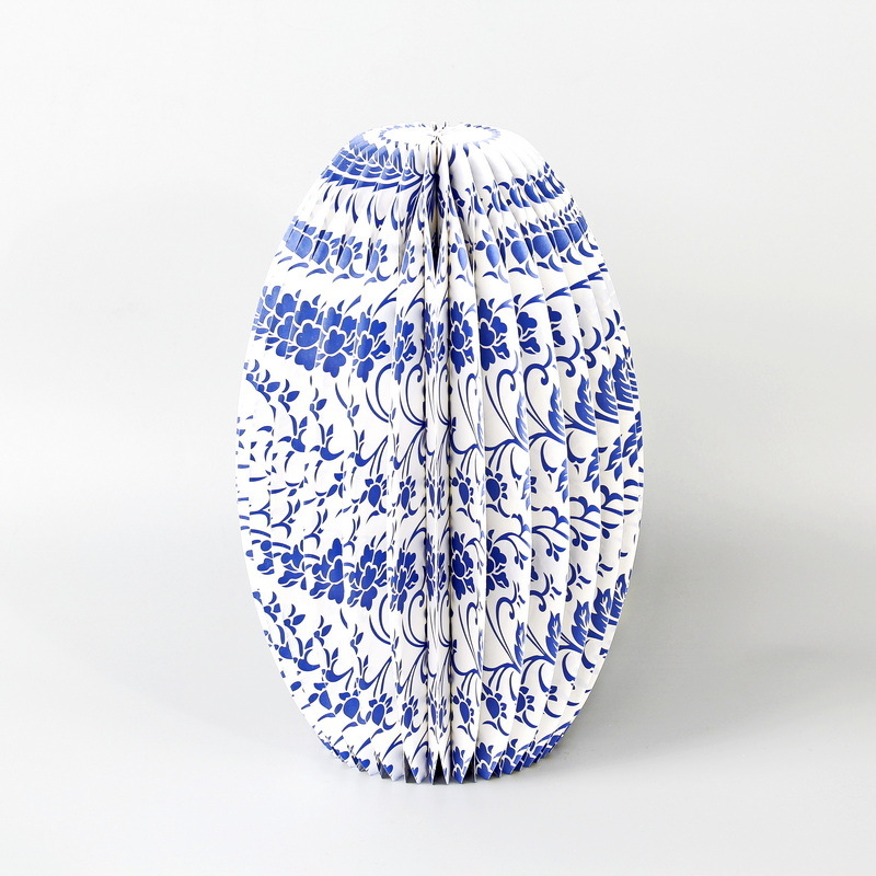 Ваза от хартия с порцеланов мотив в нов китайски стил, ретро висок клас за домашна декорация (Материал: хартия; Категория: Орнаменти; Подкатегория: проп за оформление на място)