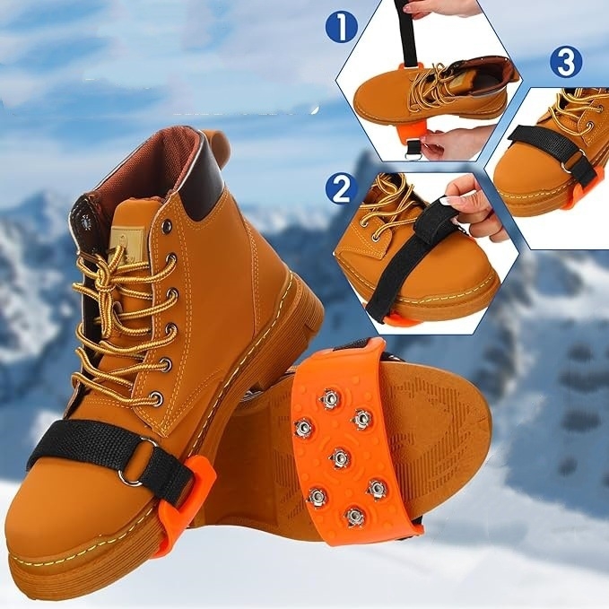 antislip prednje krampon za planinarske cipele, 7 zubi, prirodni kaučuk, paket 100 komada