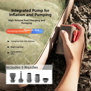 Vanjska višefunkcionalna prenosna električna pumpa za zrak sa svjetlom, 12V, 70 L/min, litijeva baterija, <80W, 5–20 min radnog vremena