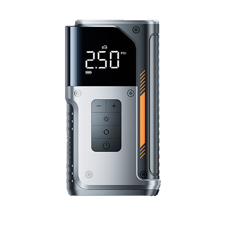 Automobilski nužni start 12V | Bežično punjenje, pumpa za gume s 40 cm cijevi, digitalni zaslon, Soft-Pack baterija 4 ćelije