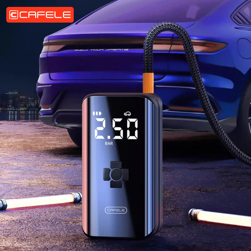 Carvelo bežična pumpa za napuhavanje guma automobila, bicikala i motocikala - dvostruki cilindar, 120 W, 24 V, 40 L/min, digitalni LCD zaslon