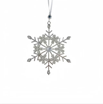Viseći privjesak s projekcijom snježne pahulje, od legure s kristalima, prirodni dizajn s biljnim motivima, elektroplatiniranje