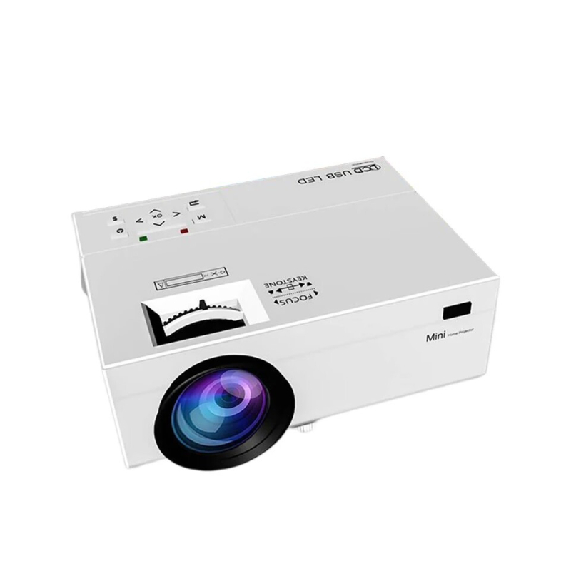 Meterle Prijenosni Kućni Projektor, 1080p Razlučivost, 10000 Lux, LED Objektiv, 90–240V, 65W