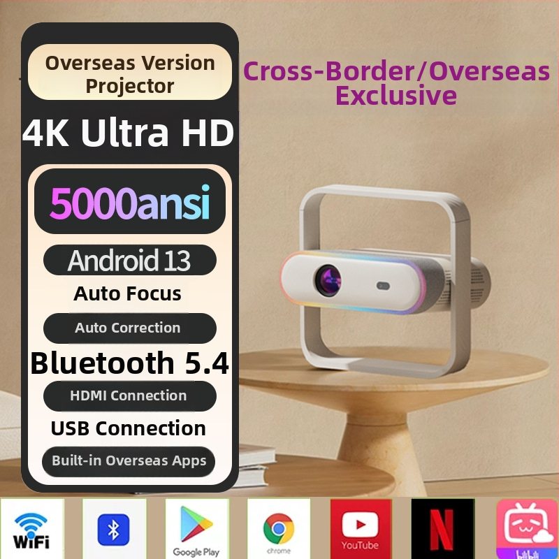 Kućni projektor s automatskim fokusiranjem i ambijentalnim osvjetljenjem, 1080p, 375 lm, 65W