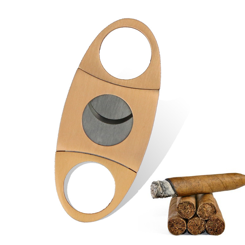 Škarice za cigare – prijenosne, s dvostrukim oštricama (nehrđajući čelik, brušena površina, MeduShark)