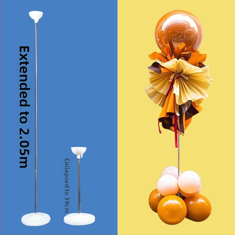 Stalak za balon kolonu od nehrđajućeg čelika s teleskopskom šipkom, regulirani držač, plastični držač za zdjele, baza za napunjavanje vodom, za vanjske sportske događaje