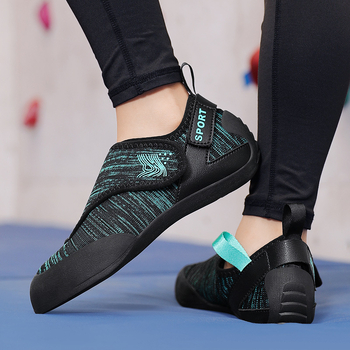 Παπούτσια αναρρίχησης με Velcro κλείσιμο, Unisex, για εσωτερική αναρρίχηση και μπολντέρ, χαμηλό πάνω μέρος από διχτυωτό ύφασμα, σόλα από φυσικό καουτσούκ, ενδιάμεση σόλα από καουτσούκ, βαμβακερή επένδυση