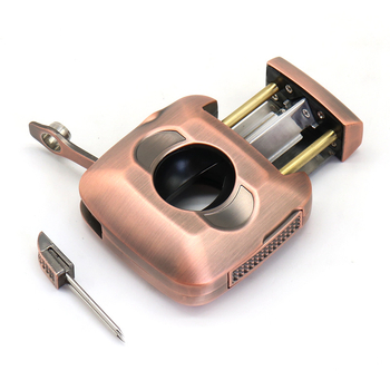 Szivarvágó és tartó - négy az egyben, V-alakú rozsdamentes acél, szélvédett dizájn; logónyomás elérhető; testreszabás; határon átívelő kizárólagos export