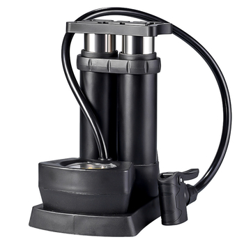 Pedalna pumpa za bicikl s dvostrukim cilindrom, manometrom i iglom za zrak, prijenosna