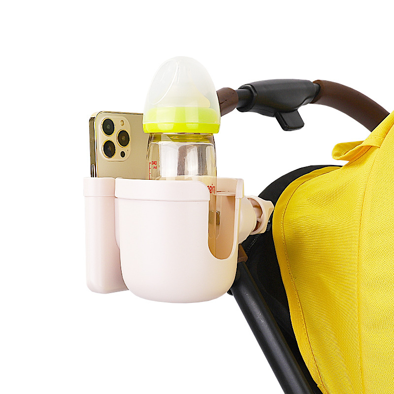 Държач за бутилка и чаша за детска количка с калъф за телефон, 2-в-1 универсален, ABS