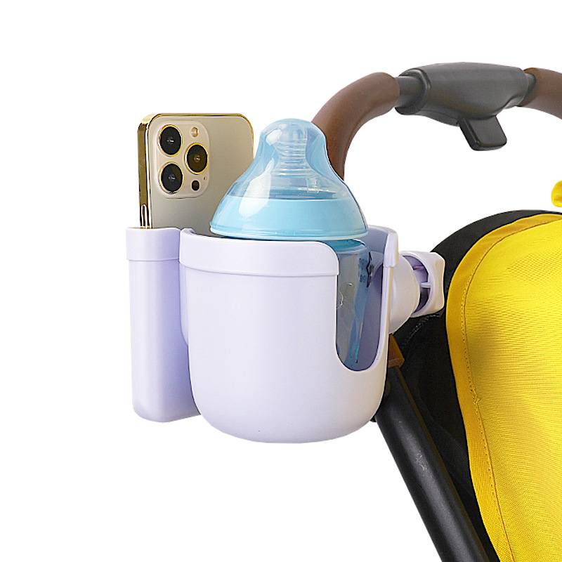 Държач за бутилка и чаша за детска количка с калъф за телефон, 2-в-1 универсален, ABS