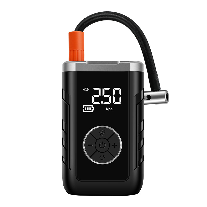 Pompa de aer pentru mașină cu alimentare dublă, wireless, afișaj LCD, senzor de presiune în pneuri, încărcare USB