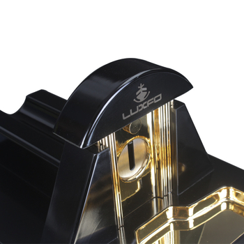 Luxfo stolni rezač za cigare s tvrdo plastično-metalnom konstrukcijom, lakšim rezom glave i bušenjem otvora, mogućnost ispisa logotipa.