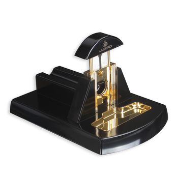 Luxfo stolni rezač za cigare s tvrdo plastično-metalnom konstrukcijom, lakšim rezom glave i bušenjem otvora, mogućnost ispisa logotipa.