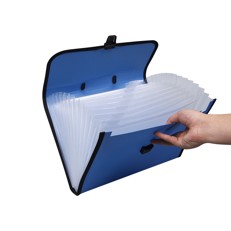 Α4 φορητός πολυεπίπεδος φάκελος ακορντεόν με κλιπ γραφείου, από πλαστικό, 13 θήκες, πάχος υλικού 1,2 mm, για τιμολόγια και αποδείξεις