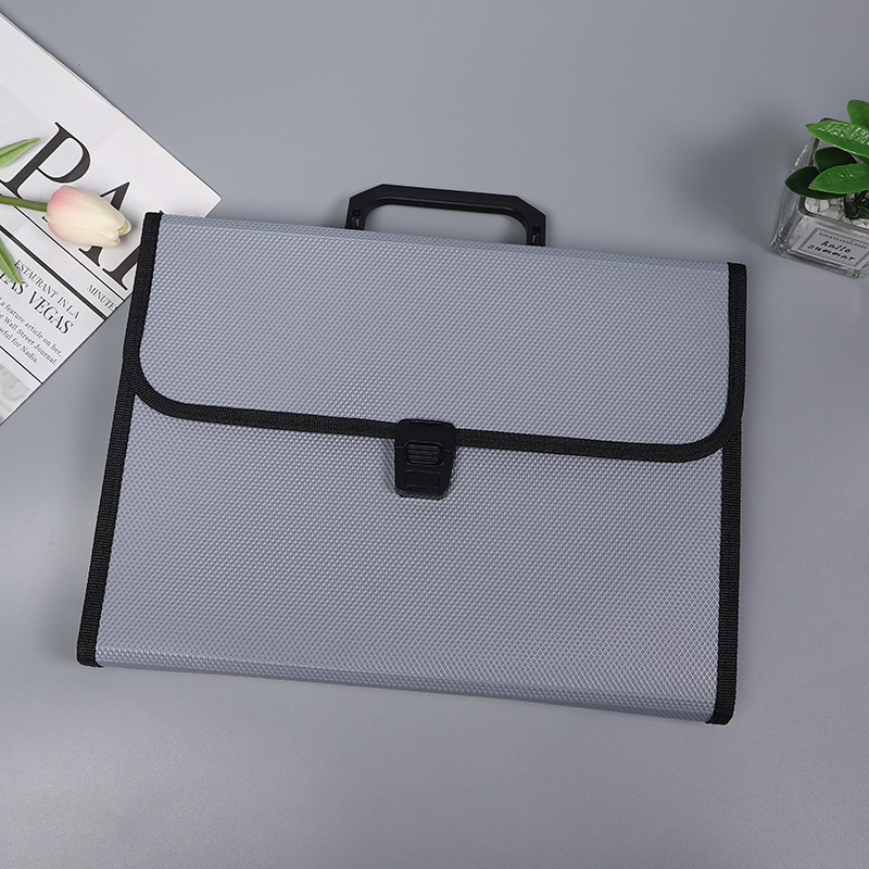 Α4 φορητός πολυεπίπεδος φάκελος ακορντεόν με κλιπ γραφείου, από πλαστικό, 13 θήκες, πάχος υλικού 1,2 mm, για τιμολόγια και αποδείξεις