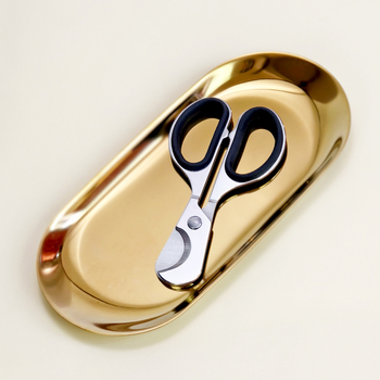 Tăietor circular pentru trabucuri din oțel inoxidabil, lamă cu două tăișuri, mâner cu inel de cauciuc, realizat manual, personalizabil, finisaj fin lustruit