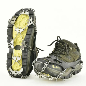 Xinye Crampons pentru pantofi - 32 dinți, Oțel inoxidabil, Carcasă din TPE, Pachet de 50