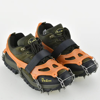 Xinye Crampons pentru pantofi - 32 dinți, Oțel inoxidabil, Carcasă din TPE, Pachet de 50