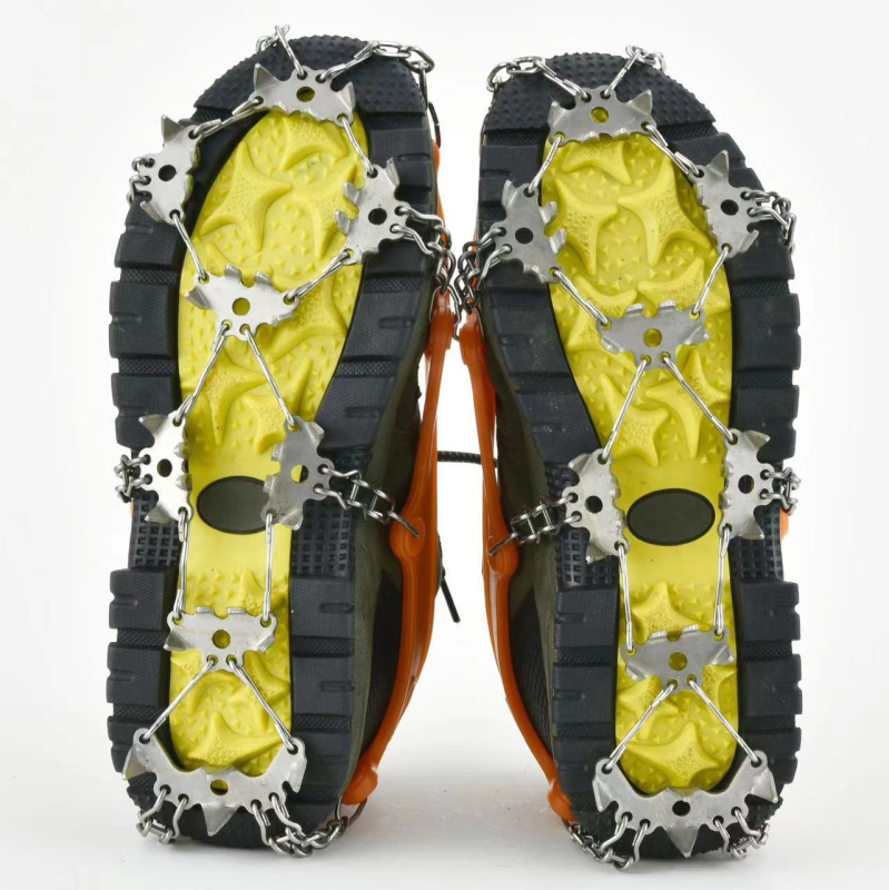 Xinye Crampons pentru pantofi - 32 dinți, Oțel inoxidabil, Carcasă din TPE, Pachet de 50
