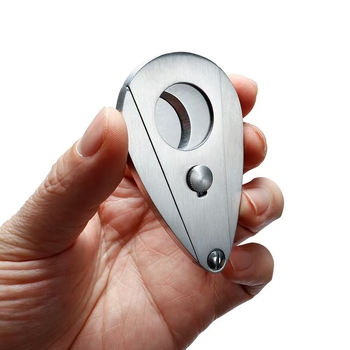 Tăietor pentru trabuc, din oțel inoxidabil, în formă de picătură de apă, compact, portabil, lucrat manual, personalizabil