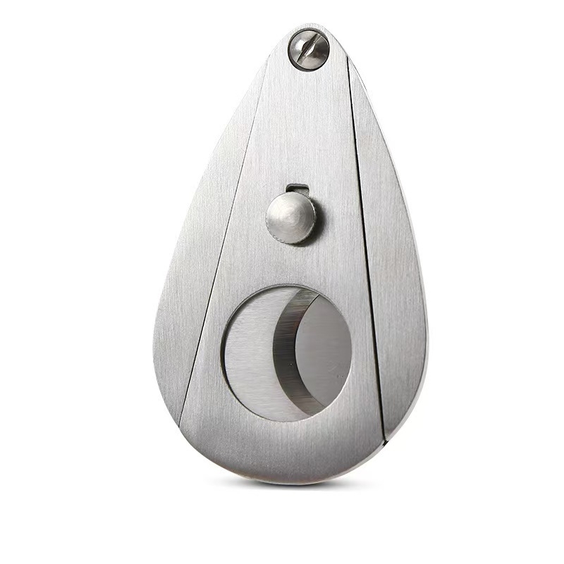 Tăietor pentru trabuc, din oțel inoxidabil, în formă de picătură de apă, compact, portabil, lucrat manual, personalizabil