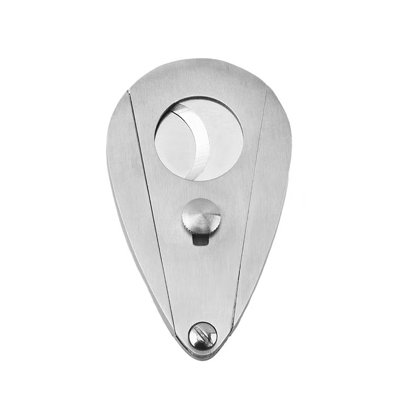 Tăietor pentru trabuc, din oțel inoxidabil, în formă de picătură de apă, compact, portabil, lucrat manual, personalizabil