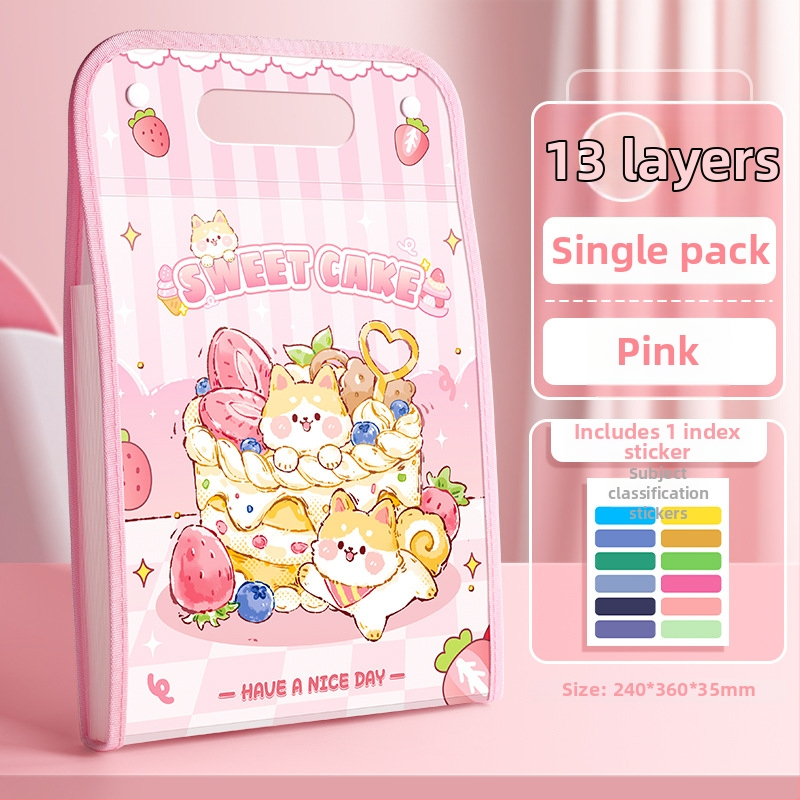 Kaba Bear prenosný organizér na dokumenty, PP materiál, 13 priehradiek, hrúbka 13C, tlačené logo, možnosť prispôsobenia