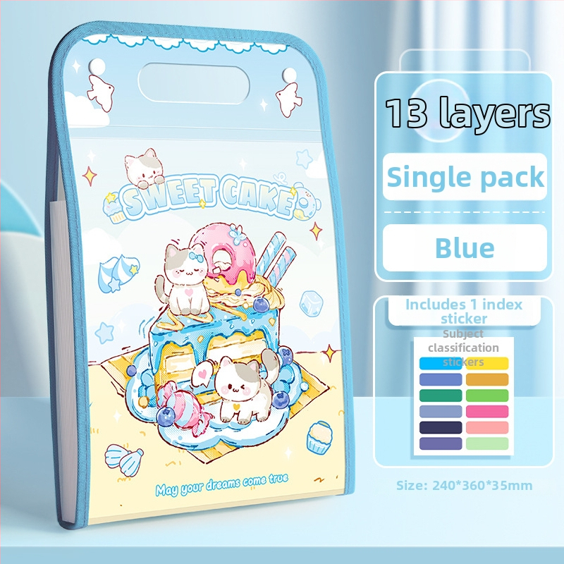 Kaba Bear prenosný organizér na dokumenty, PP materiál, 13 priehradiek, hrúbka 13C, tlačené logo, možnosť prispôsobenia