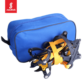 Crampon reglabil pentru alpinism pe gheață, cu 10 dinți, din oțel mangan