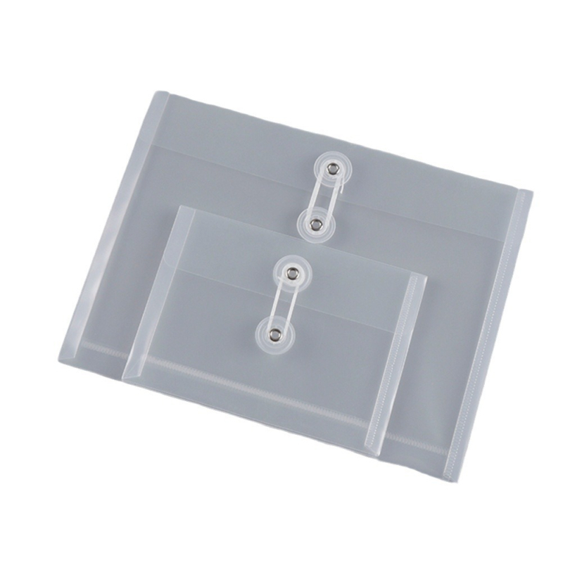 Mapă pentru fișiere din plastic, cu șnur, personalizabilă, PP material, transparentă, formă pătrată, pentru portofoliu, cod Cs-a5