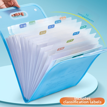 Ακορντεον φάκελος αρχείων με 13 θήκες, πλαστικός, κάθετος, πολυεπίπεδος, δώρο για επιχειρήσεις