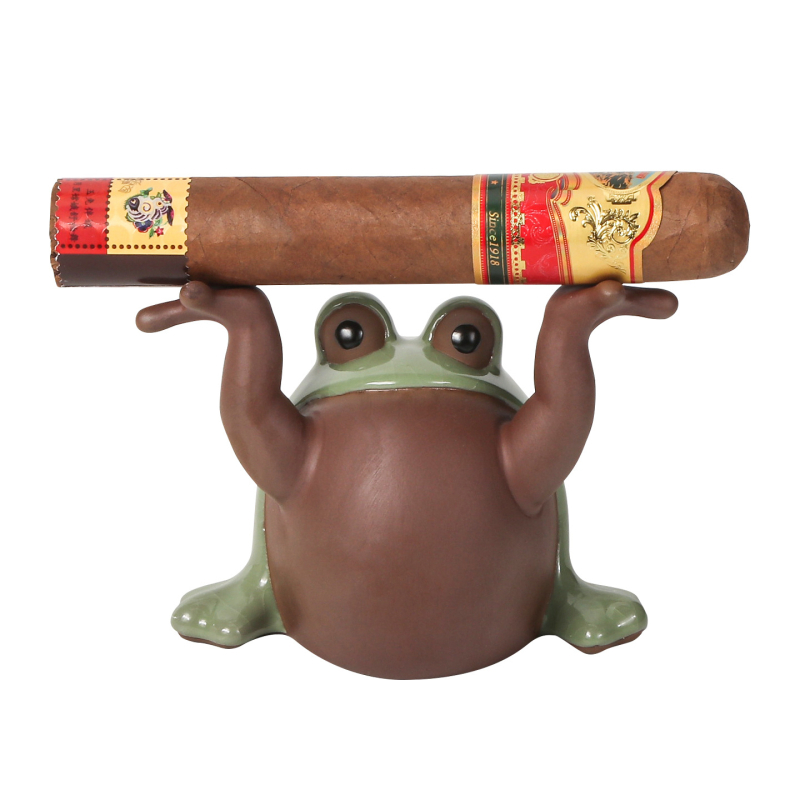 Suport pentru țigarete din rășină – broască desen animat, personalizabil, Huadou