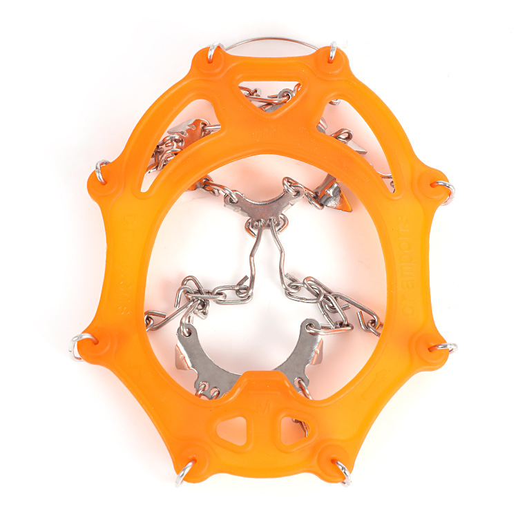 Cleme anti-alunecare pentru încălțăminte cu 11 dinți, oțel inoxidabil 201, pentru alpinism în aer liber