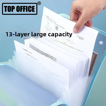 Vertikálna akordeónová taška na dokumenty, 13 oddelení, PP materiál, vlastné logo, spracovanie na zákazku