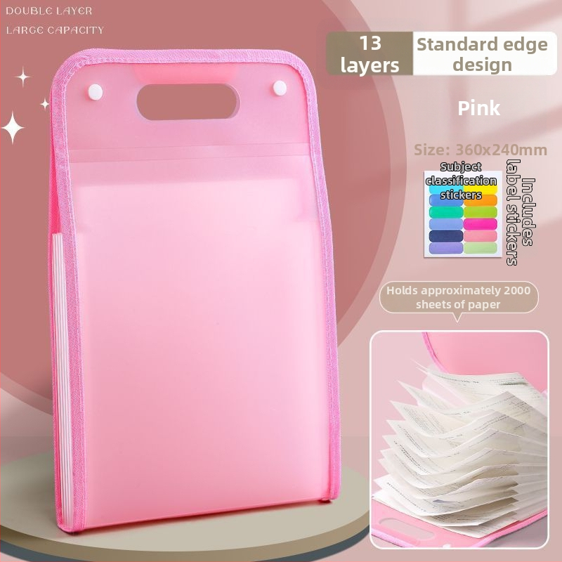 Vertikálna akordeónová taška na dokumenty, 13 oddelení, PP materiál, vlastné logo, spracovanie na zákazku