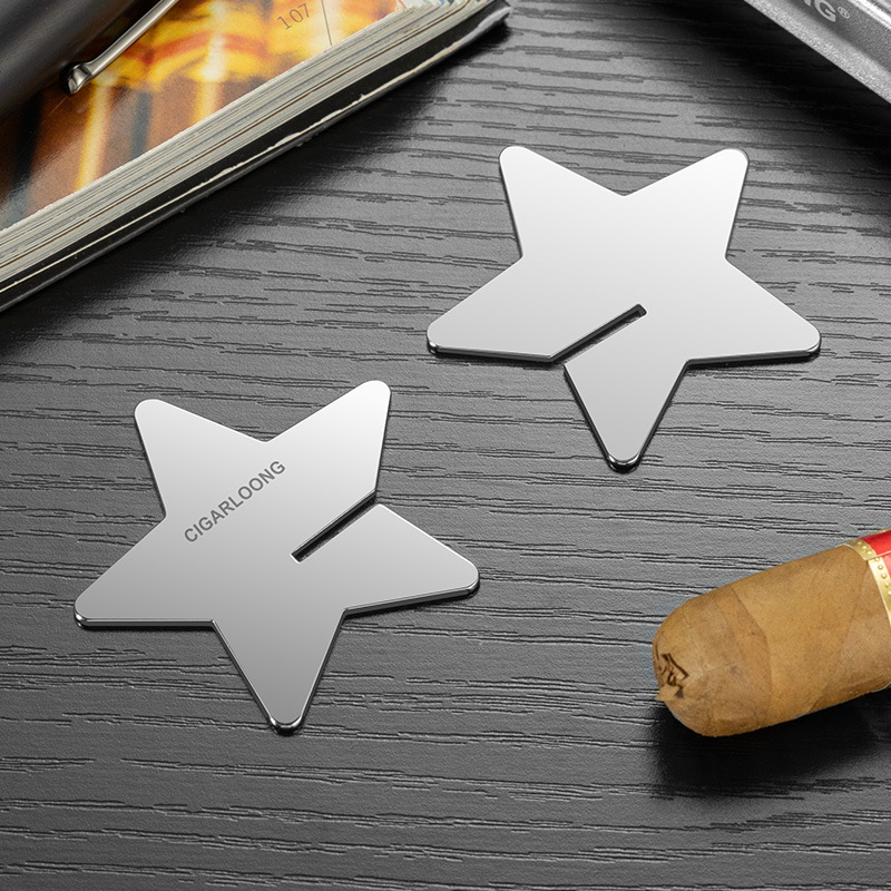 Držač za cigare s metalnim dizajnom u obliku petokrake zvijezde, prenosni, jednostavan stil - Cigarloong