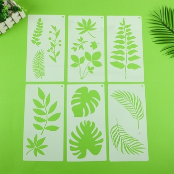 Șablon de pictură cu frunze și flori, decupaj - PET material, Brand Xiao Ba, Fără import, Fără autorizare IP