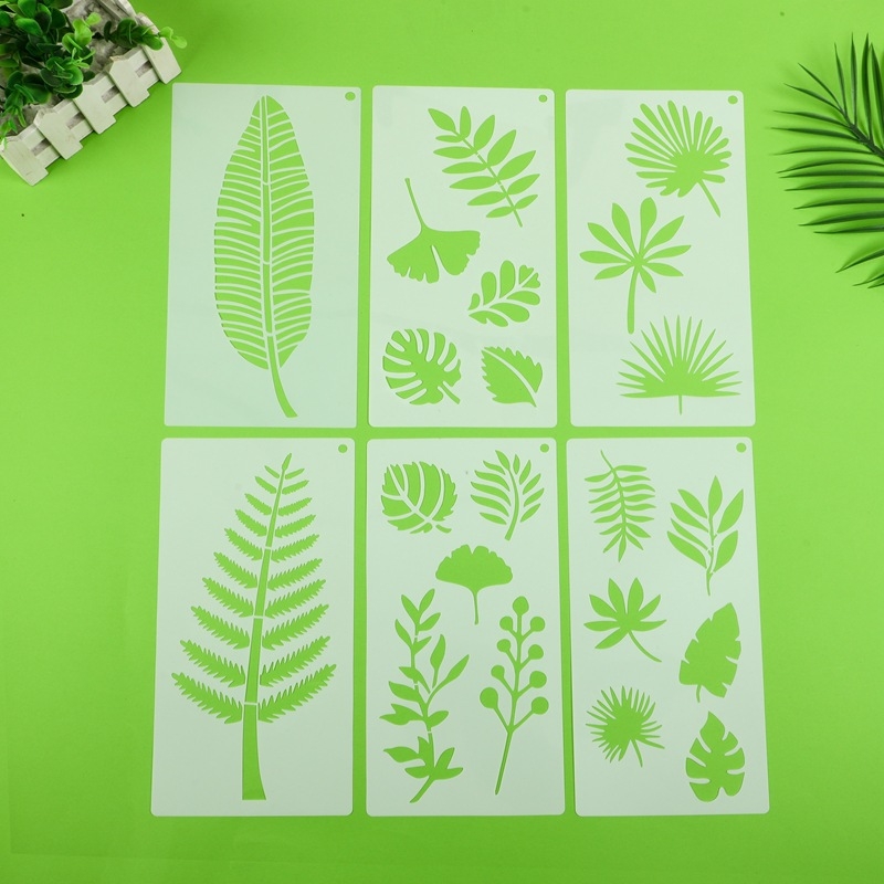 Șablon de pictură cu frunze și flori, decupaj - PET material, Brand Xiao Ba, Fără import, Fără autorizare IP