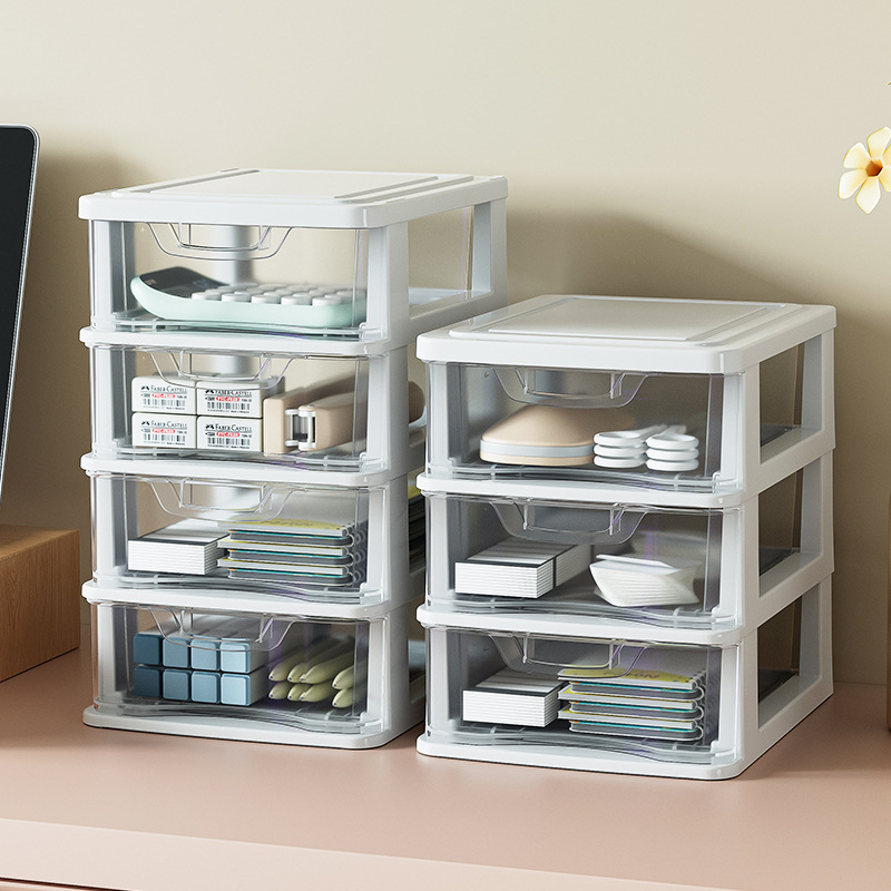 Cutie de depozitare pentru birou cu sertare, 18 compartimente – organizator din PP pentru rechizite și cosmetice, design modern minimalist